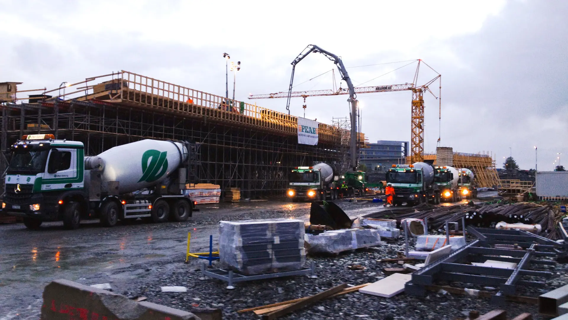 Første terminal-støyp på Flesland